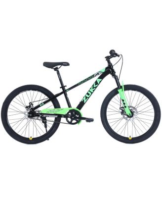 Mountain Bike 24 Inch Front Suspension Fork Double Disc Brakes, 220 lbs, Ages 9-12