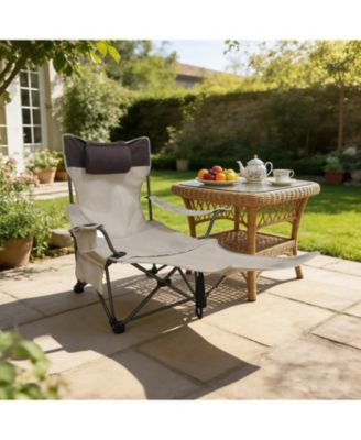 Outdoor Camping Chairs Folding/Portable/Adjustable Reclining Chair(Three-Level Adjustment), Side Pockets and Cup Holder,Carry Bag