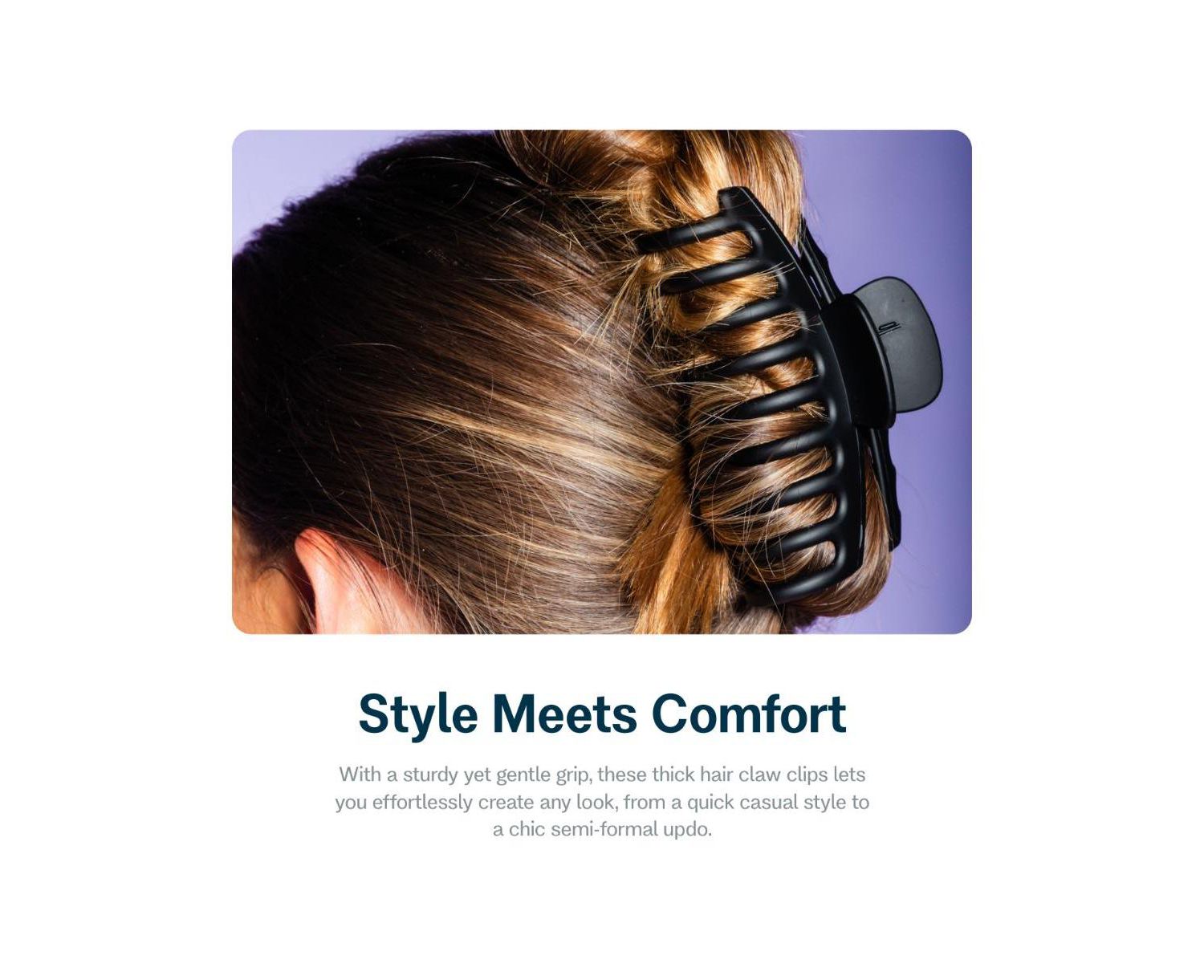 Thick Hair Claw Clips Durable, No-Slip Design for Curly and Textured Hair