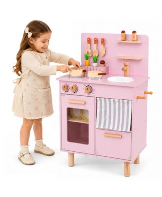 Toddler Wooden 10-Piece Kitchen Playset, Ages 3+