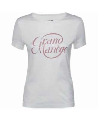 Pre-Owned HERMES Women's Grand Manandegravege Print Cotton Knit Crewneck T-Shirt