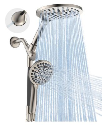 8" Dual Handheld Shower Head System Rainfall Power Wash 2-in-1