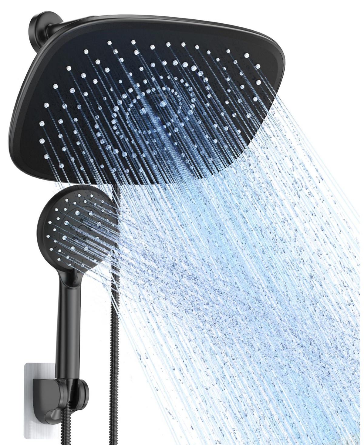 Cyqbd 10" Rain Shower Head With Handheld 5 Spray Modes Dual Heads