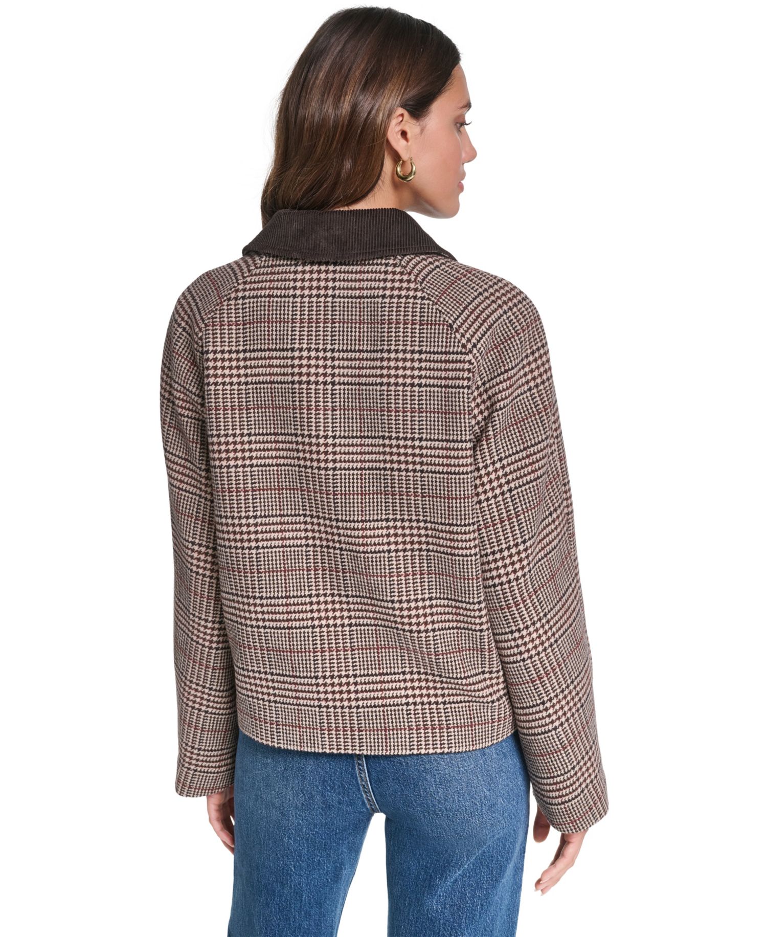 Women's Plaid Wool-Blend Zip-Front Jacket