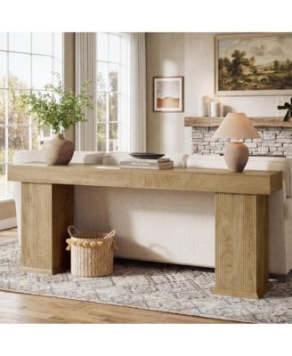 78.74" Light Oak Console Table, Entryway Sofa Table