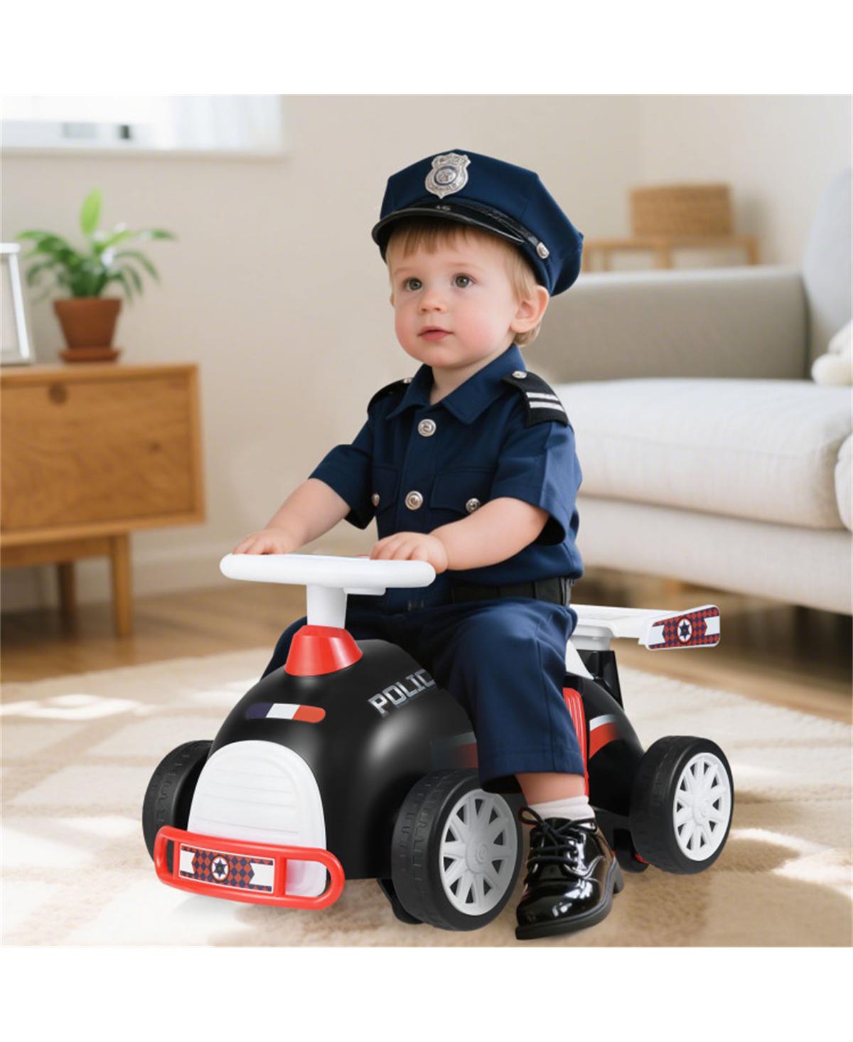 Sevorley Police-Themed Toddler Foot-to-Floor Music Ride-On Push Car, Ages 19-36 Months