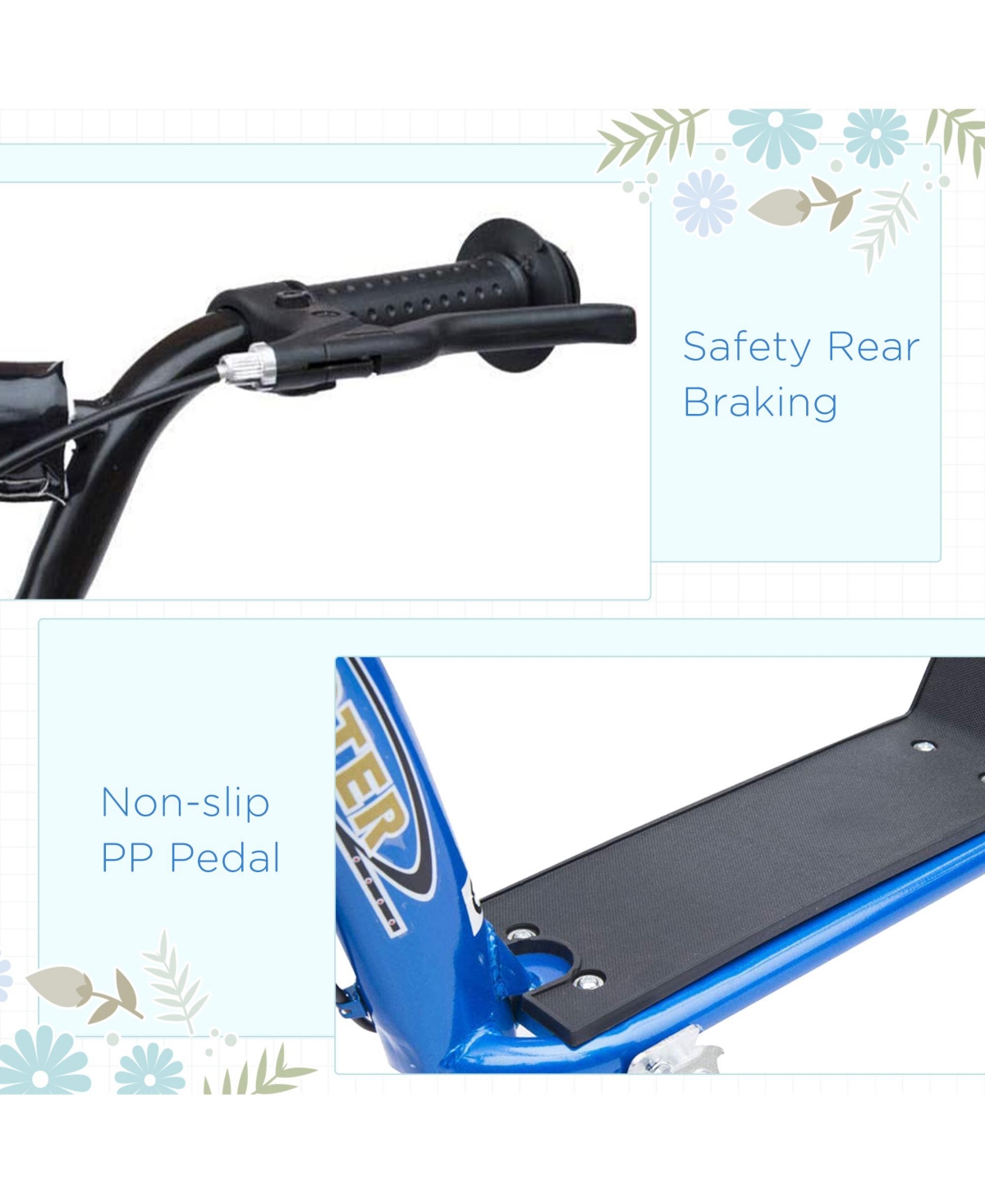 Sevorley Kids Kick Scooter with Adjustable Handlebar, All-Terrain Tires and Non-Slip Deck, Ages 5-12