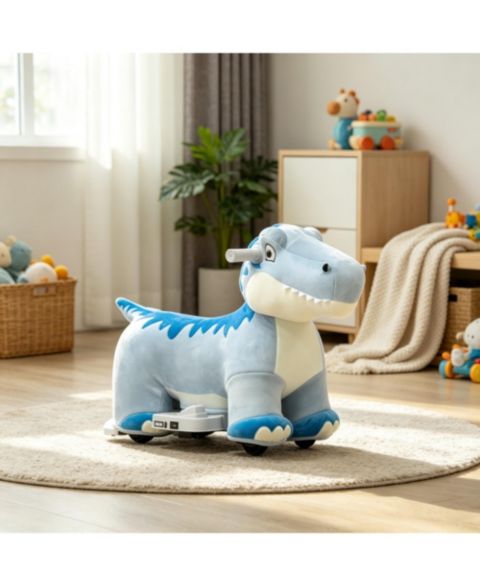 Детская игрушка SEVORLEY 6V Dinosaur Ride-On Toy with Forward Drive, Ages 18-36 Months, цвет: Синий
