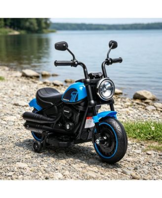 6V Rechargeable Ride-On Motorcycle with Training Wheels and LED Lights, Ages 18-36 Months