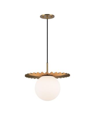 Plume 14-in  Matte Glass 1 Light Socket Pendant