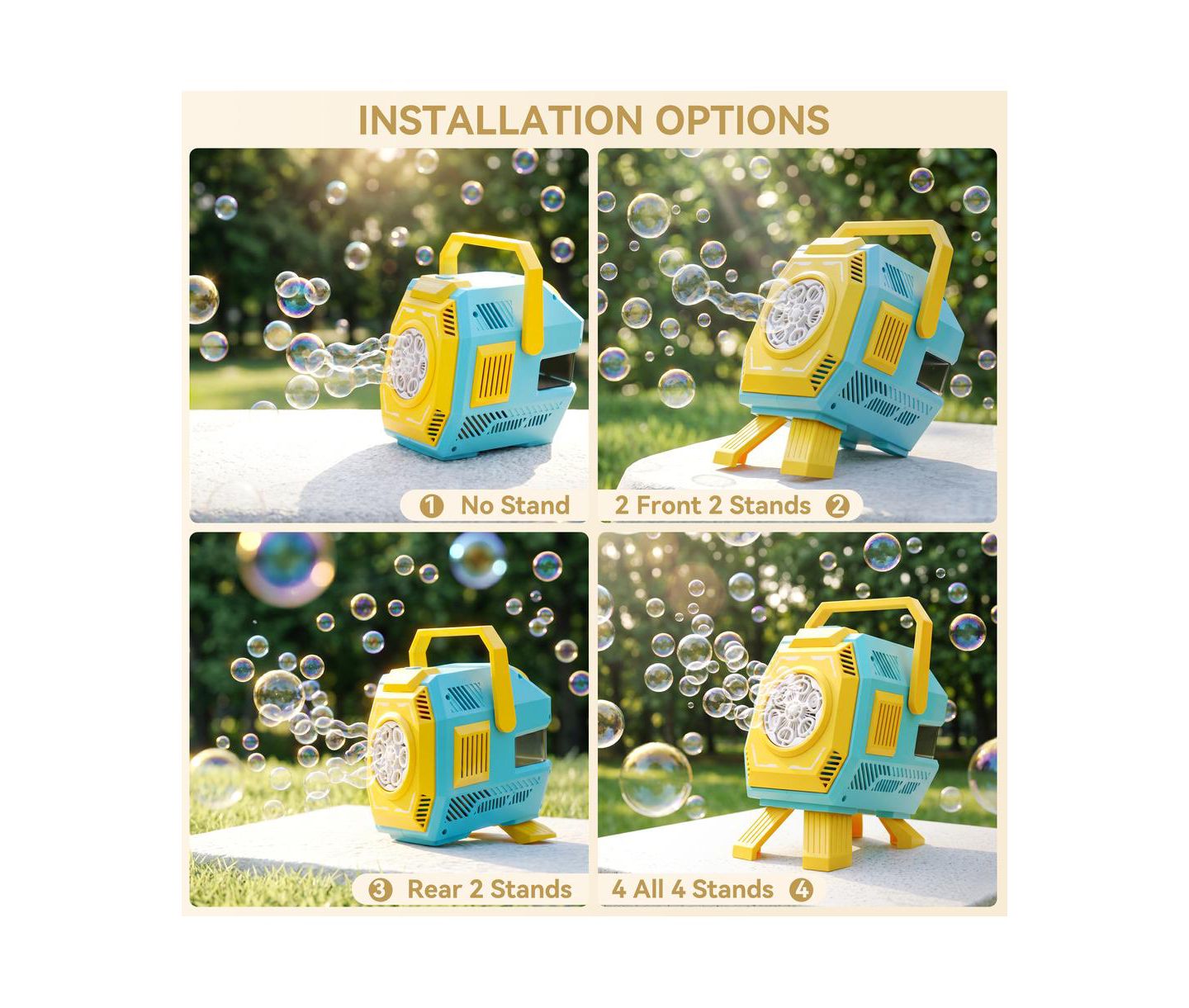 Детская игрушка Bruce & Shark Portable Bubble Machine With Lights, Ages 3+, цвет: Синий — фото 3