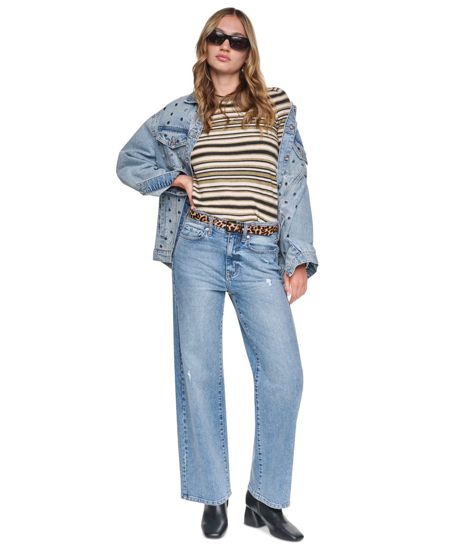Женские джинсы DKNY Jeans Petite High-Rise Straight-Leg Light Rinse, цвет: Upper West — фото 8