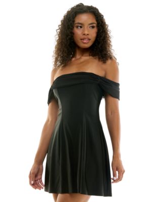 macy's black dresses women City Studios Women's Size:M-US4 september cocktail dresses Strapless A line dress it skims the body