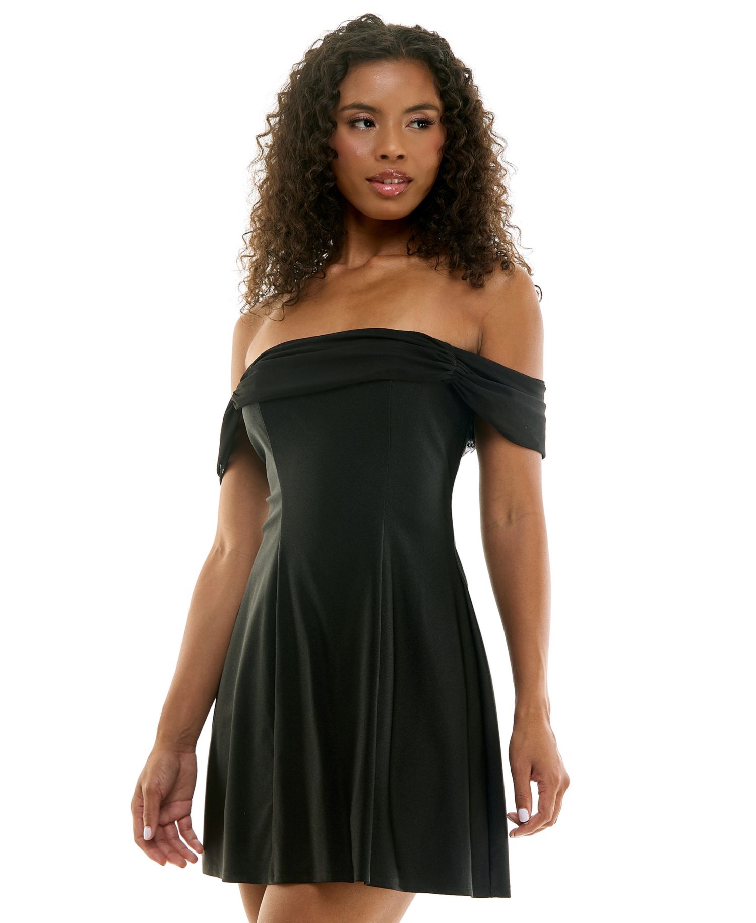 Women's Off-the-Shoulder Fit & Flare Mini Dress