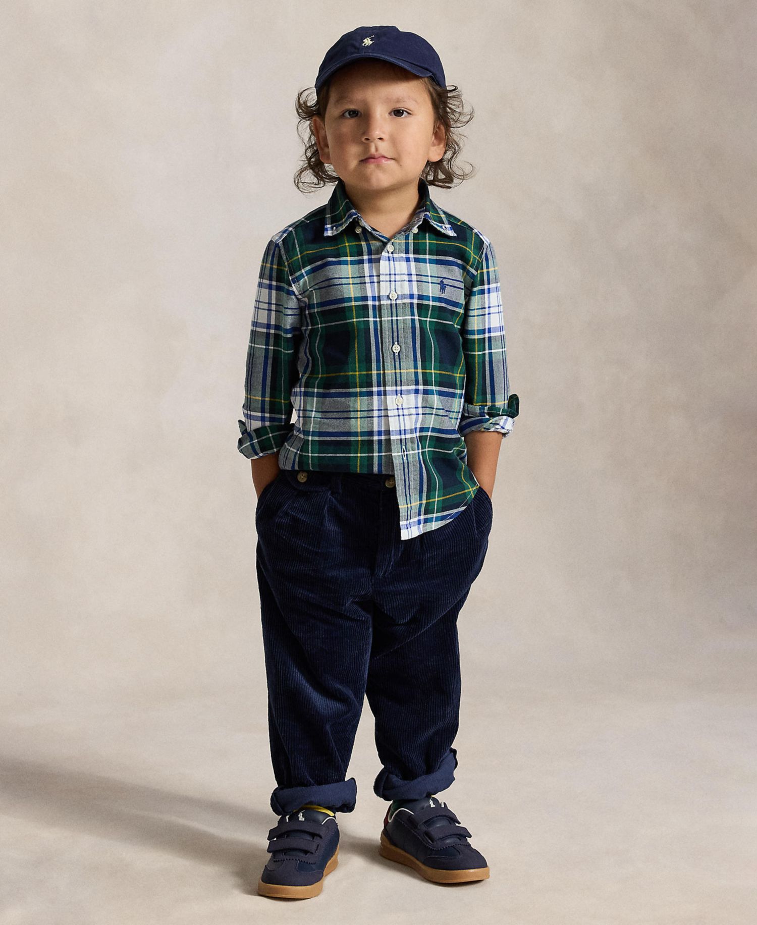 Boys' 2T-7 Plaid Cotton Oxford Shirt