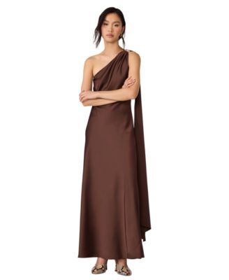 Juniors' Aurorah Off-the-Shoulder Satin Dress
