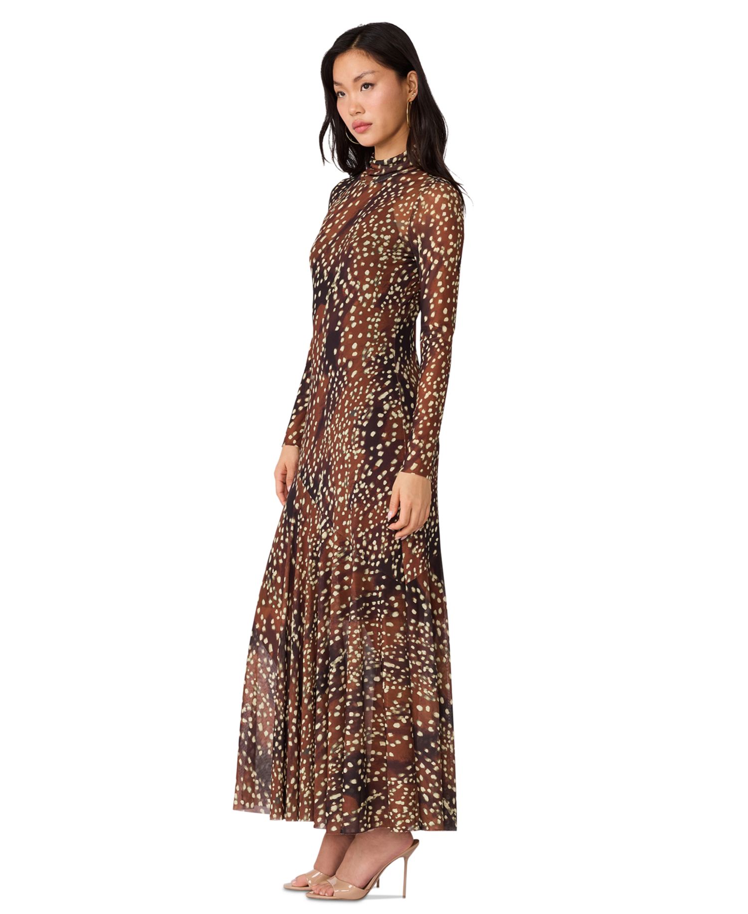 Vivara Mock Neck Long-Sleeve Maxi Dress