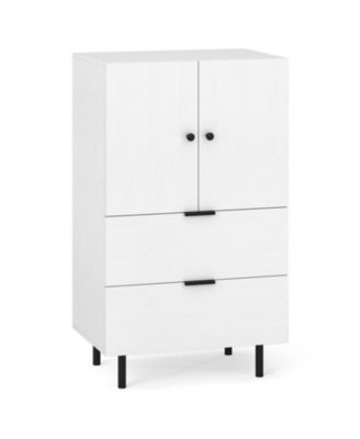 Sideboard Buffet Cabinet with 2 Doors 2 Drawers and Raised Metal Legs