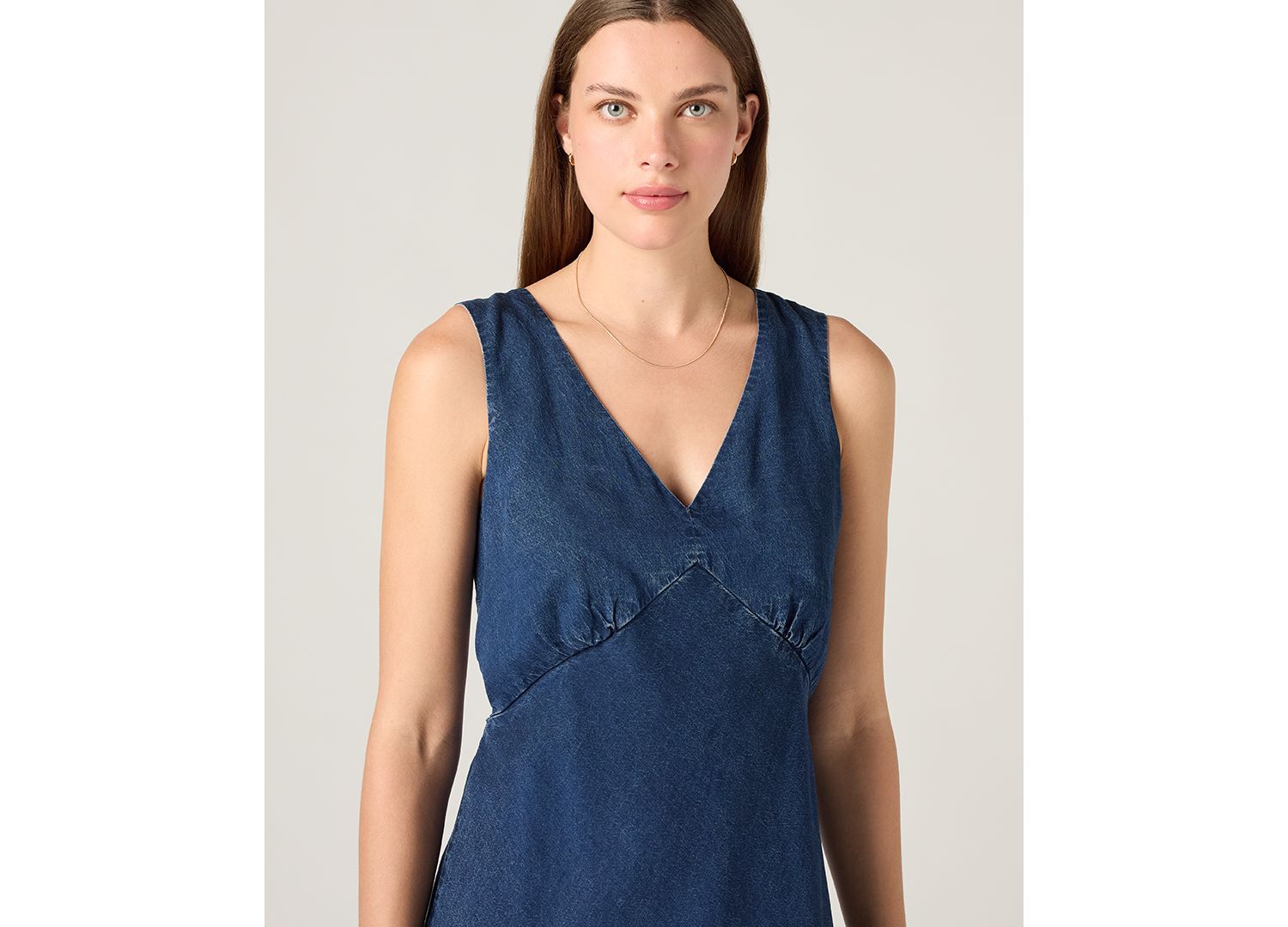 Premium Women's Brita V-Neck Sleeveless Slip Dress