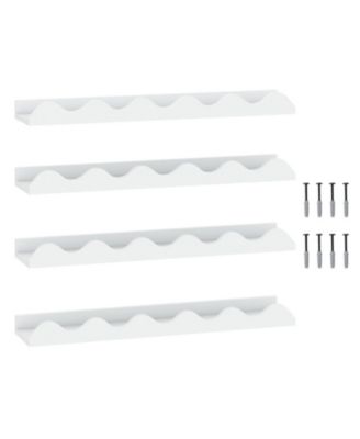 24 Inch Kids Wall-Mounted Bookshelf Set of 4 Floating Picture Ledge Shelves