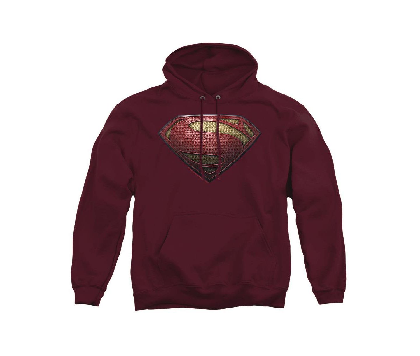 Мужское худи Superman Man Of Steel Mos Shield Pull-Over, цвет: Тёмно-бордовый — фото 1