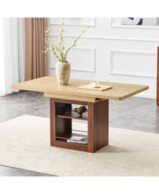 Expandable MDF Dining Table with Storage, Finish
