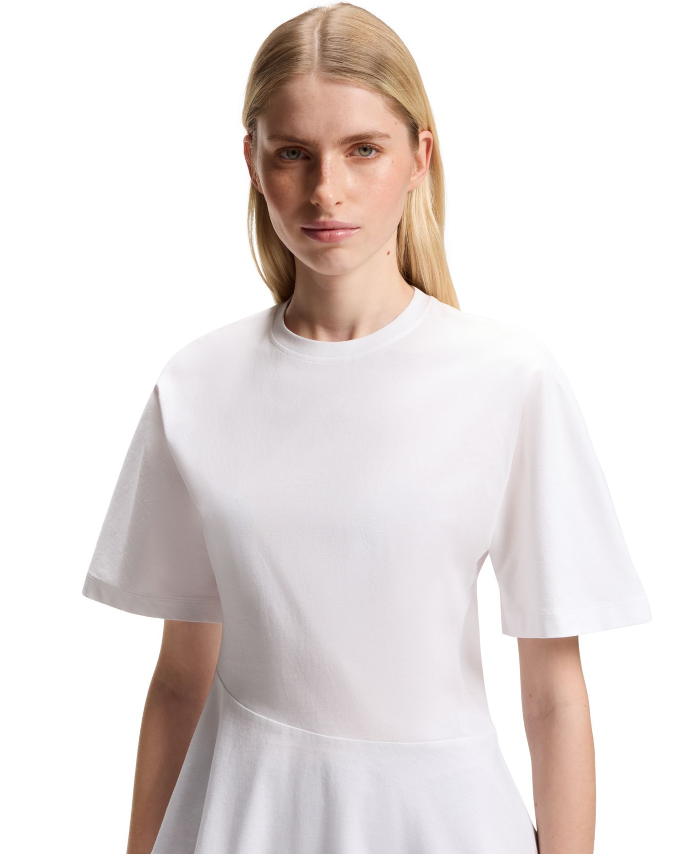 Женская футболка Hugo Boss BOSS by Asymmetric Peplum, цвет: Белый — фото 5