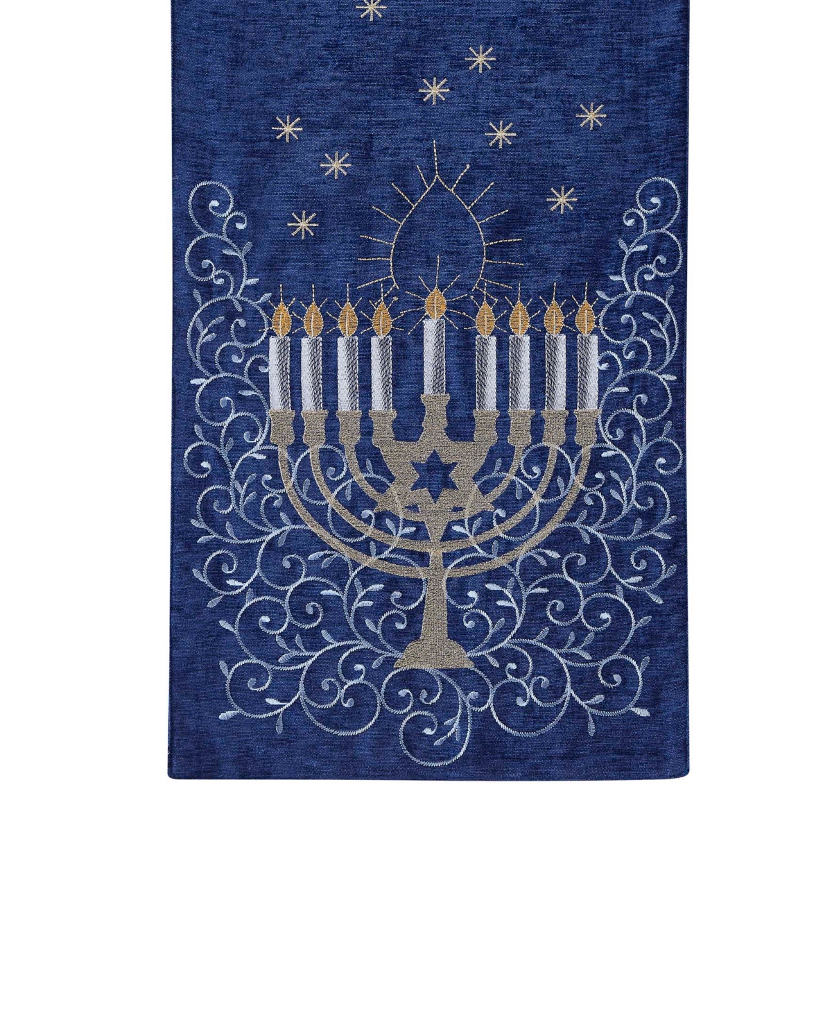 Avanti Menorah Hanukkah Table Runner, 14" x 72"