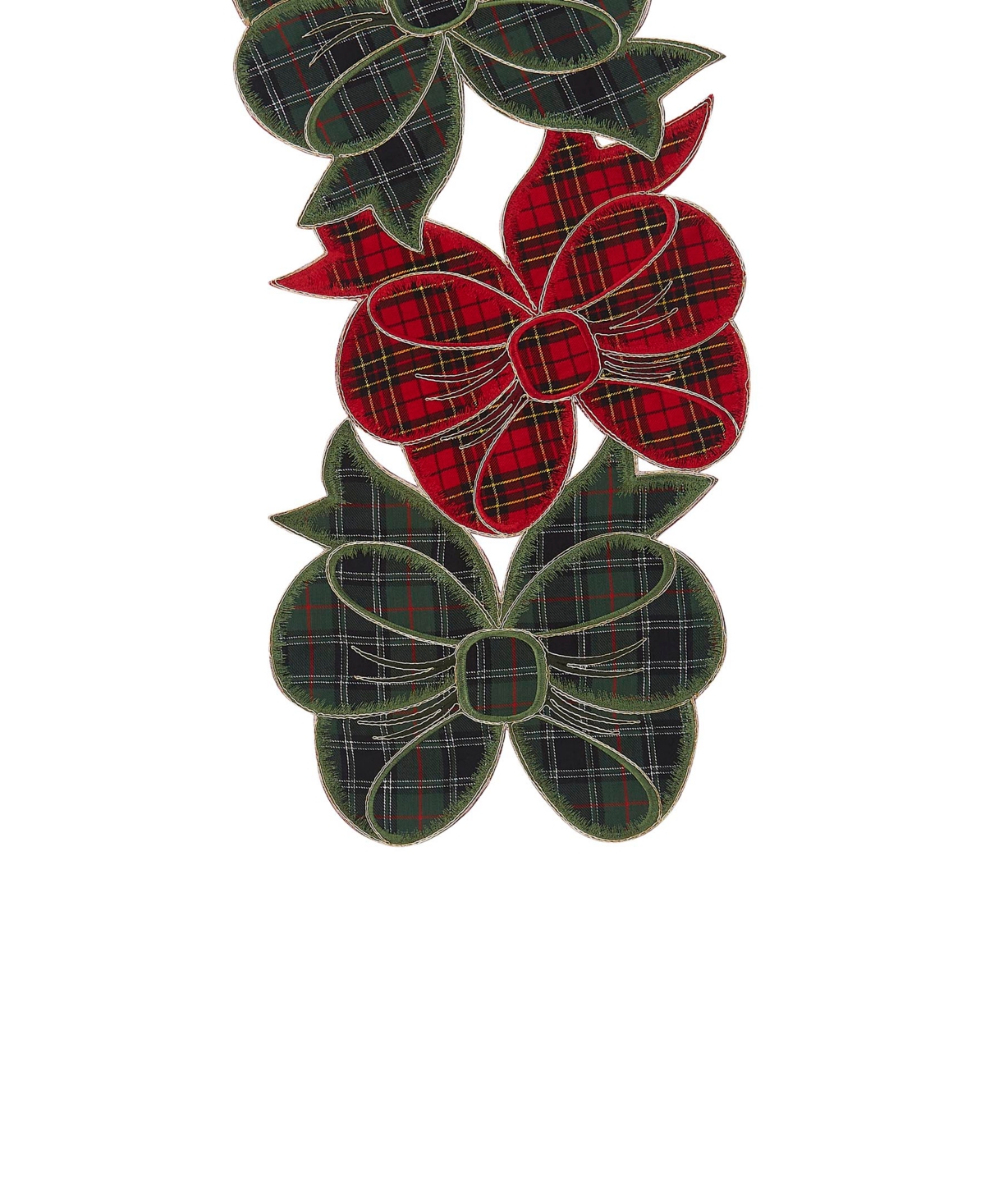 Avanti Plaid Bows Table Centerpiece Runner, 14" x 36"