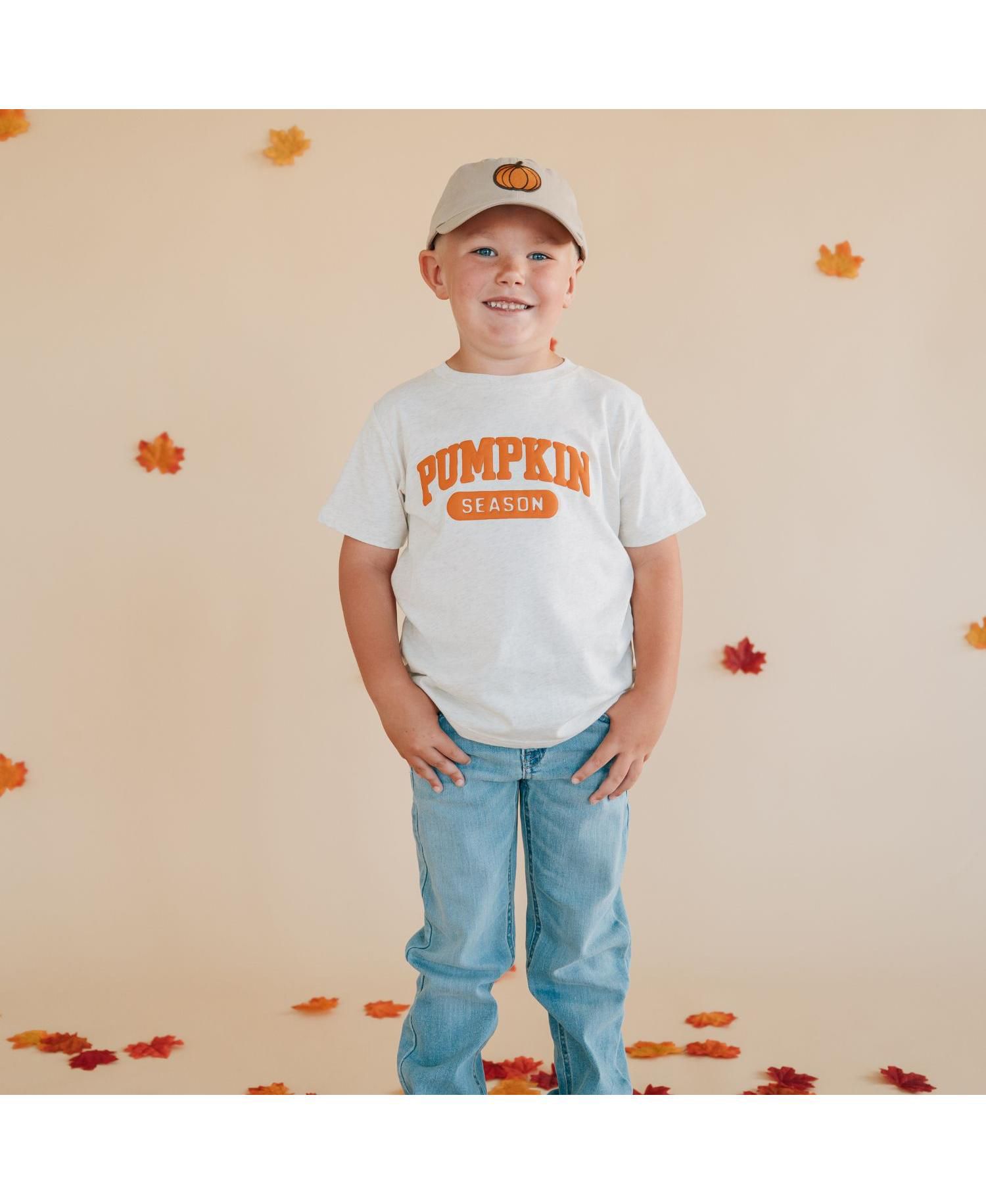 Little Boys Pumpkin Season Puff Ink Short Sleeve T-Shirt