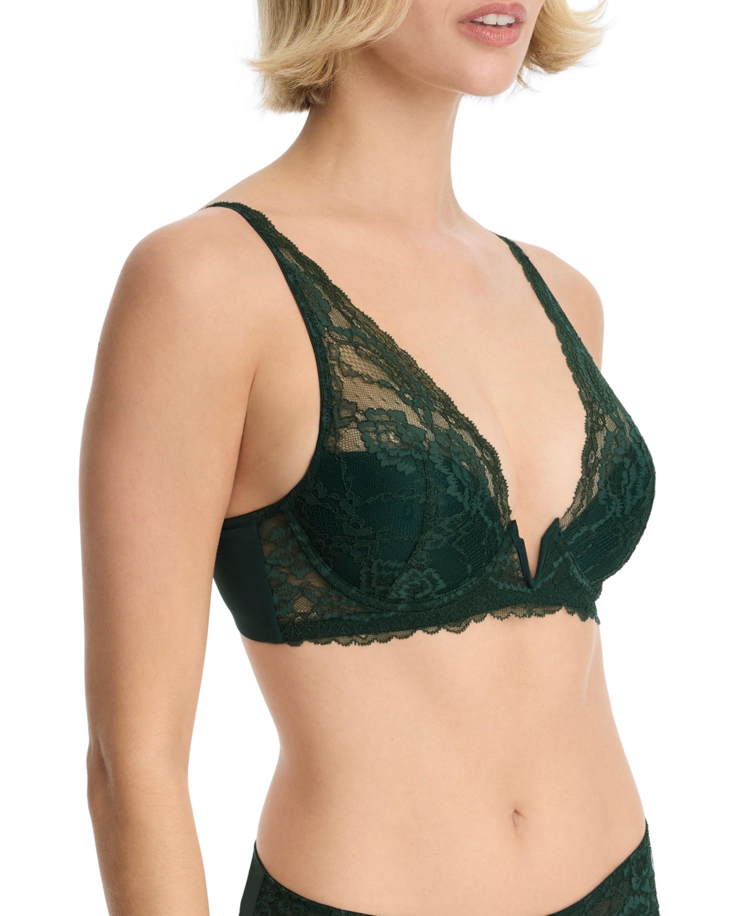 Minx Deep-Plunge Lace V-Wire Bra