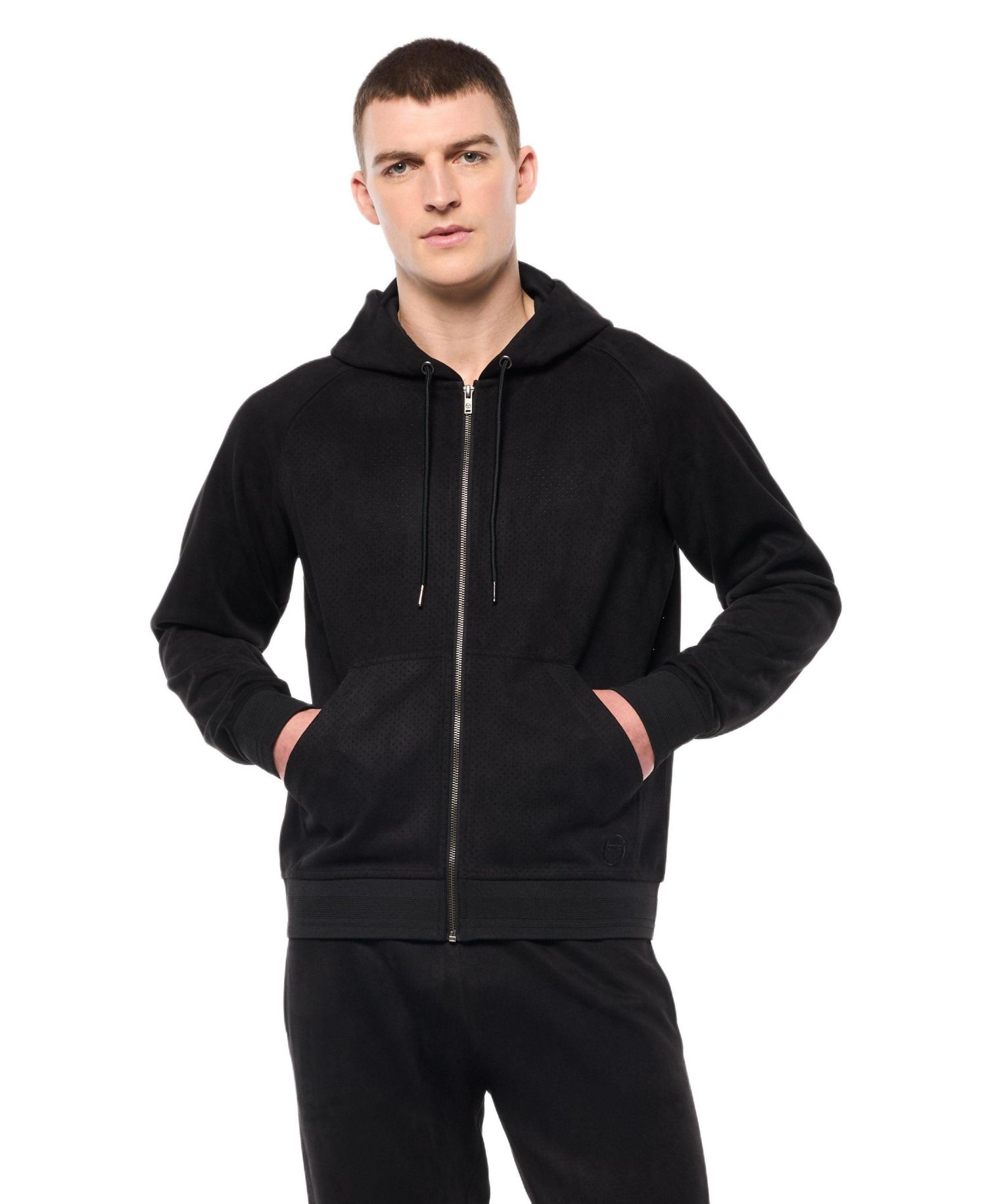 Men's Camoscio Full-Zip Faux suede Hoodie