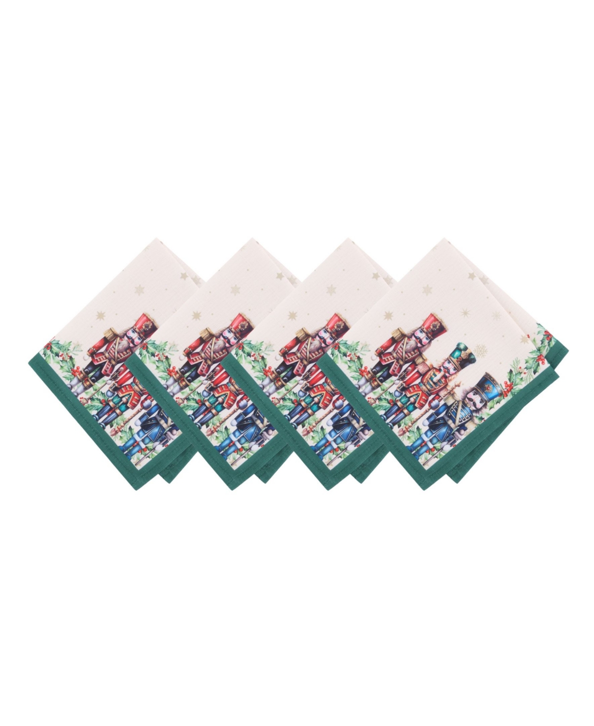 Elrene Royal Nutcracker Napkins, Set Of 4 In Ivory