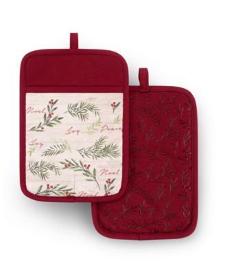 Holiday Tree Trimmings Oven Mitts, Set of 2