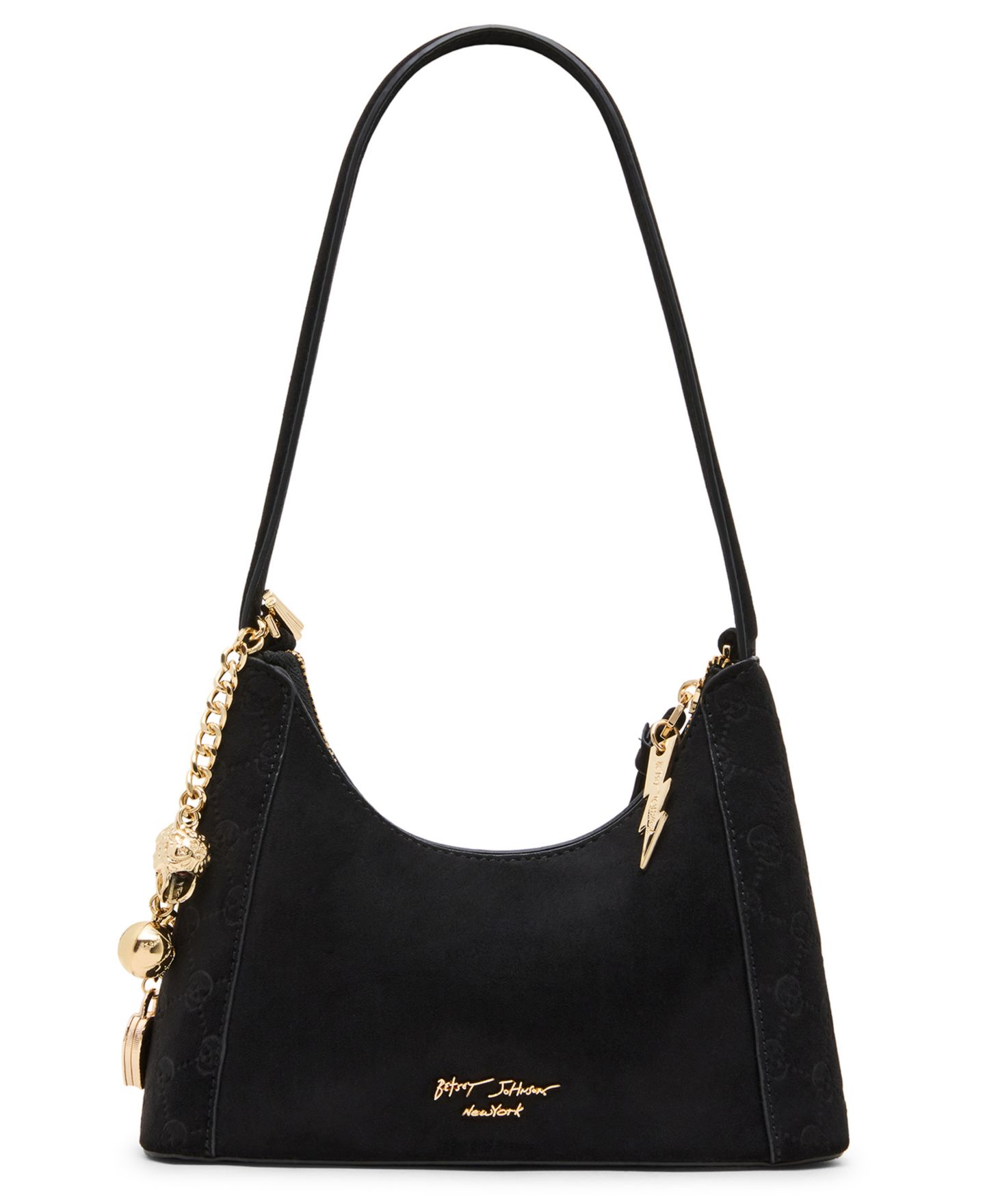 Женская сумка Betsey Johnson Headliner Deboss Medium Shoulder Handbag, цвет: Чёрный — фото 2