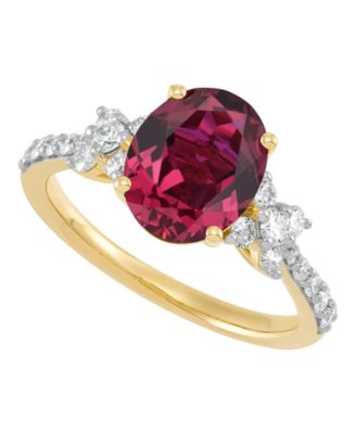 Lab-Grown Ruby (3-1/2 ct. t.w.) & Lab-Grown Diamond (1/2 ct. t.w.) Ring in 14k Yellow Gold