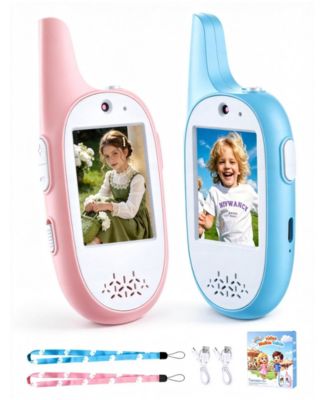 Kids Rechargeable Long-Range Video Walkie Talkies, 2-Pack