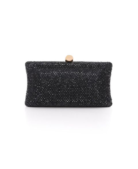 Женские клатчи Jewel Badgley Mischka Nia Fully Crystal Beveled Minaudiere, цвет: Чёрный