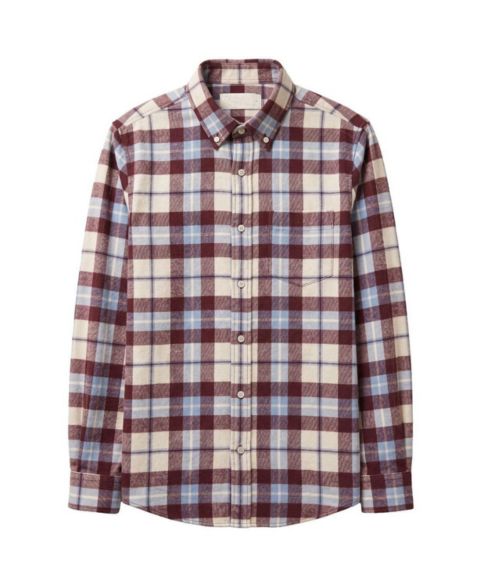Рубашка Hope & Henry Organic Long Sleeve Flannel Shirt для мальчиков, цвет: Бордовый / Синий