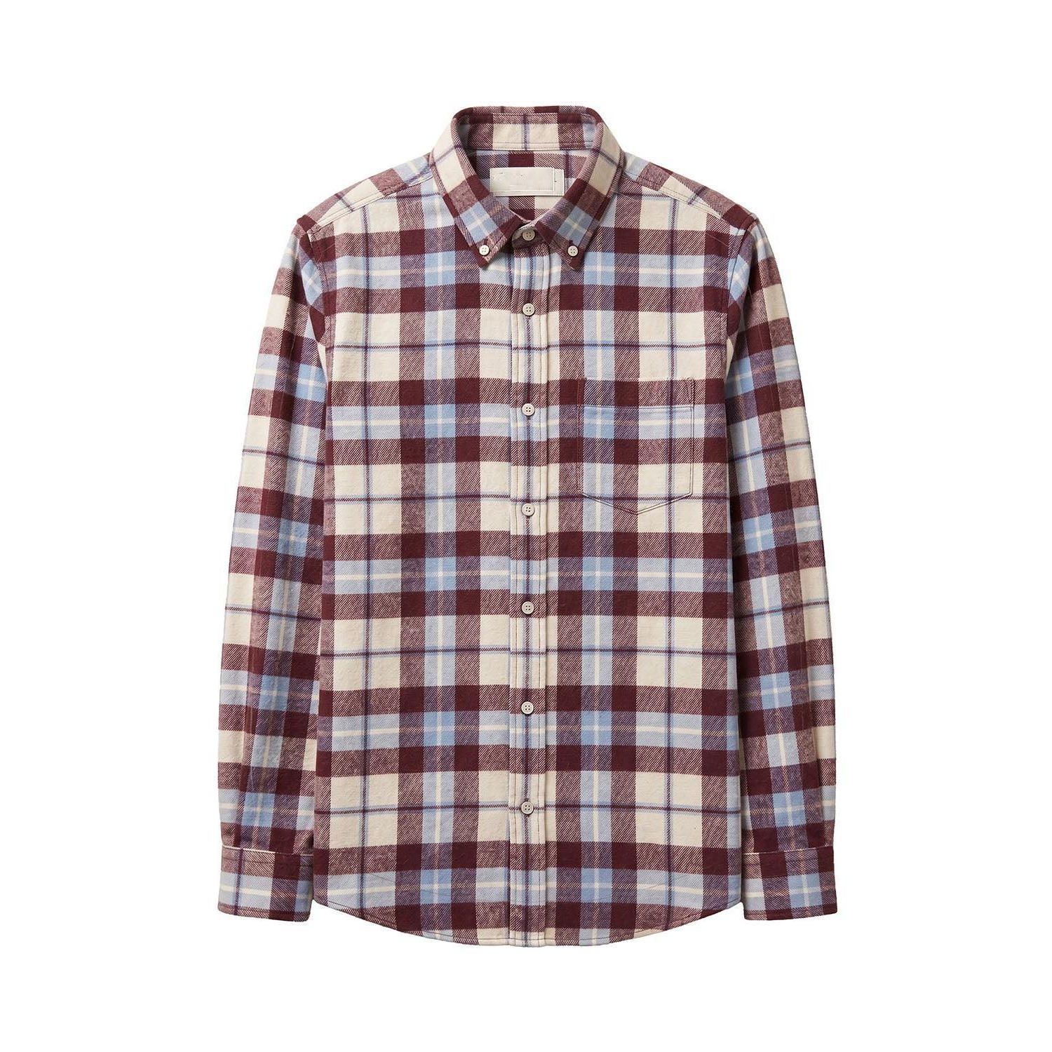 Little and Big Boys' XXS - XL Organic Long Sleeve Flannel Shirt