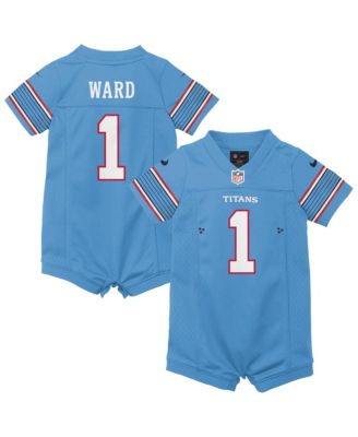 Baby Boys and Girls Cameron Ward Blue Tennessee Titans Romper Game Jersey