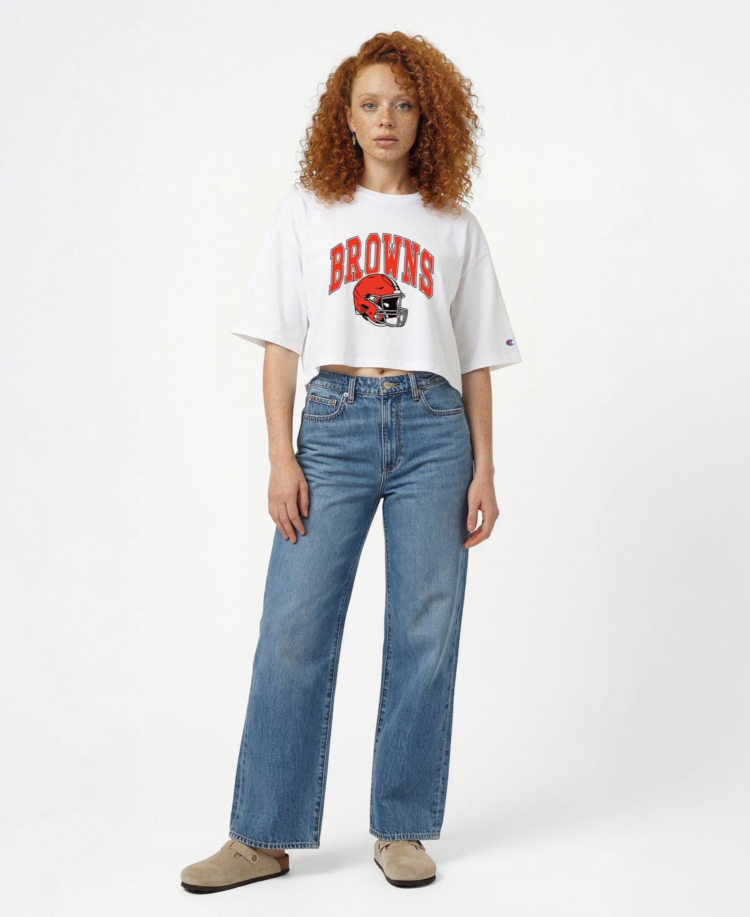 Women's Cleveland Browns Oversized Cropped T-Shirt