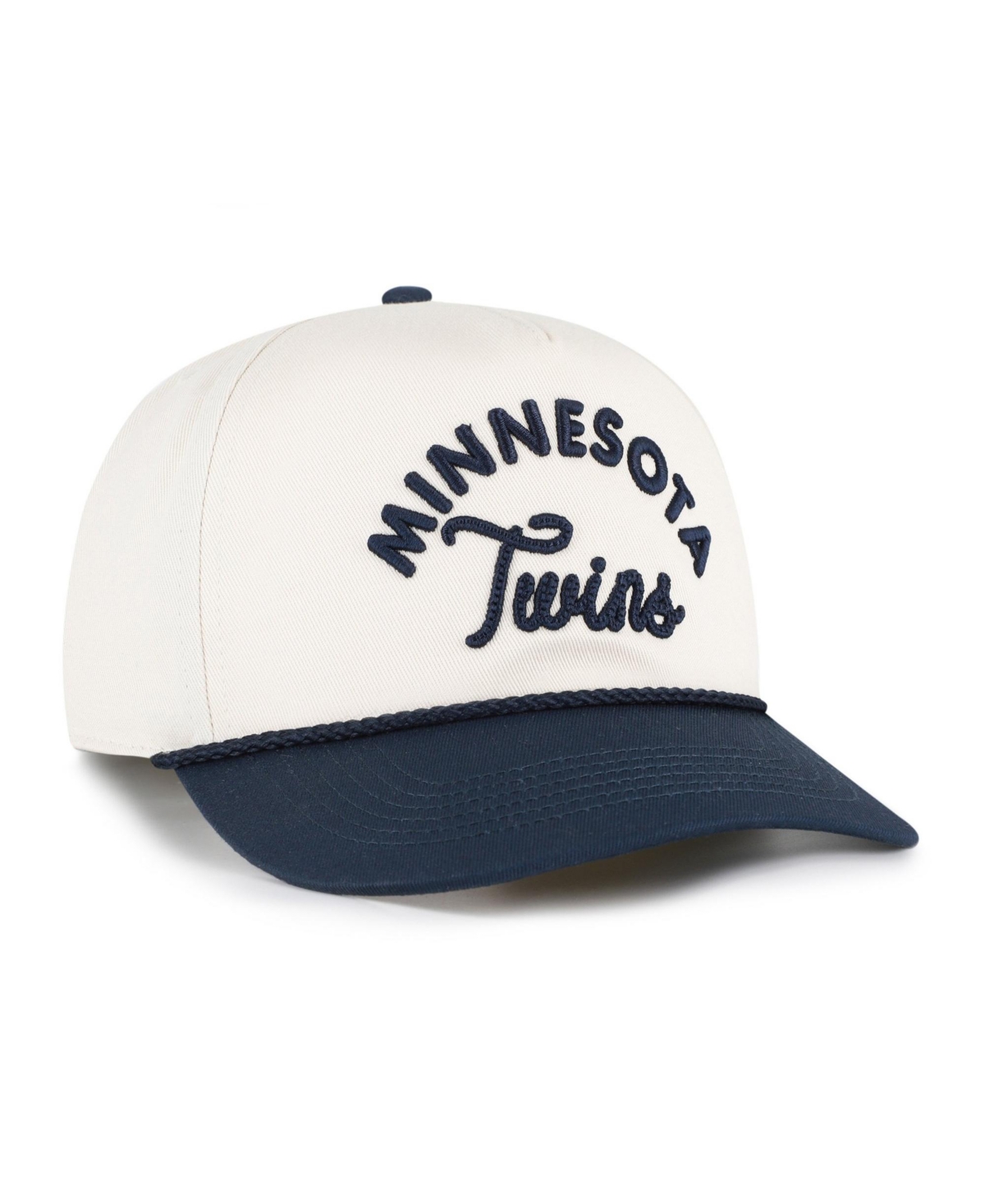 '47 Brand Men's Natural/Navy Minnesota Twins Rope Script Hitch Adjustable Hat