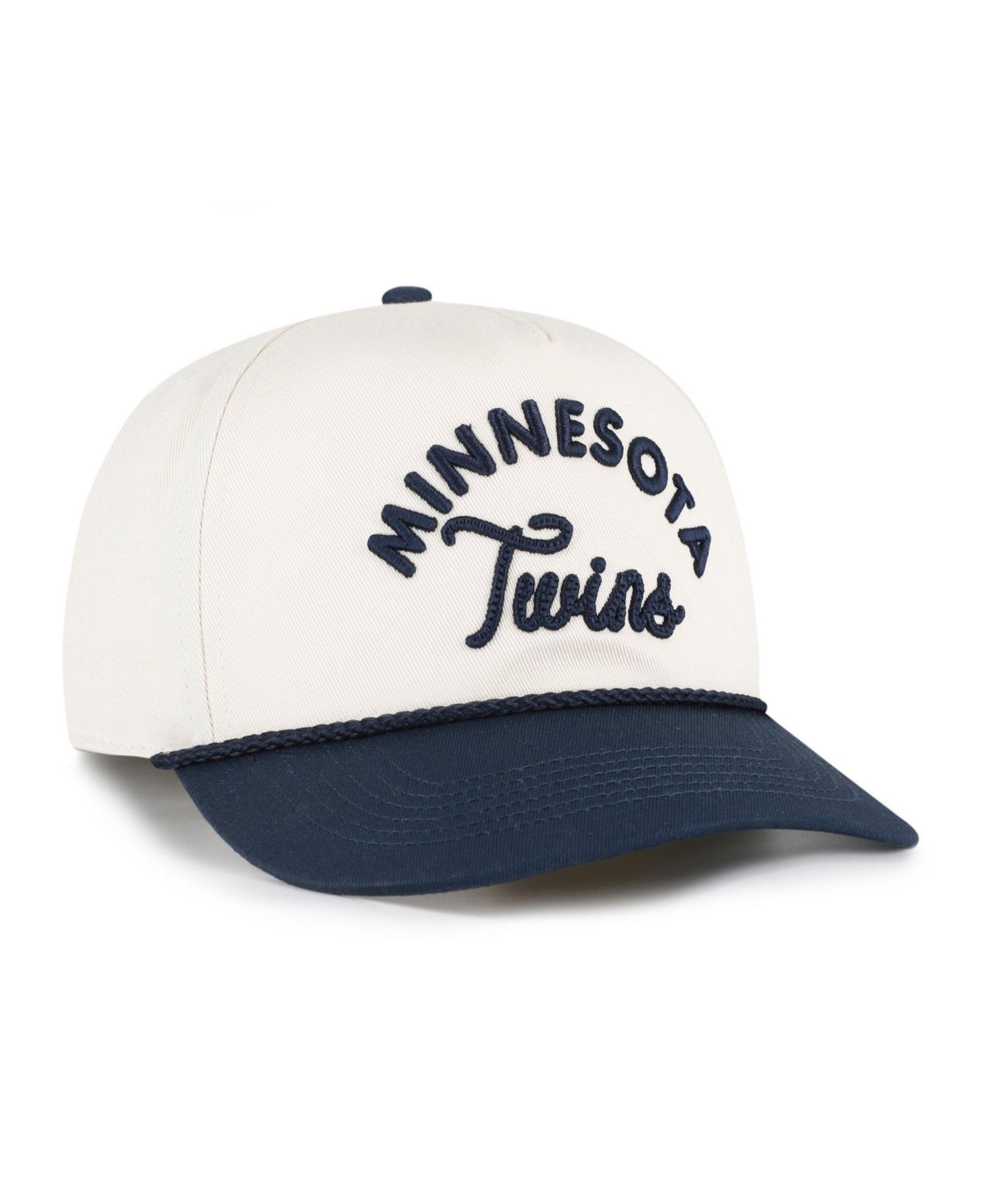 Men's Natural/Navy Minnesota Twins Rope Script Hitch Adjustable Hat