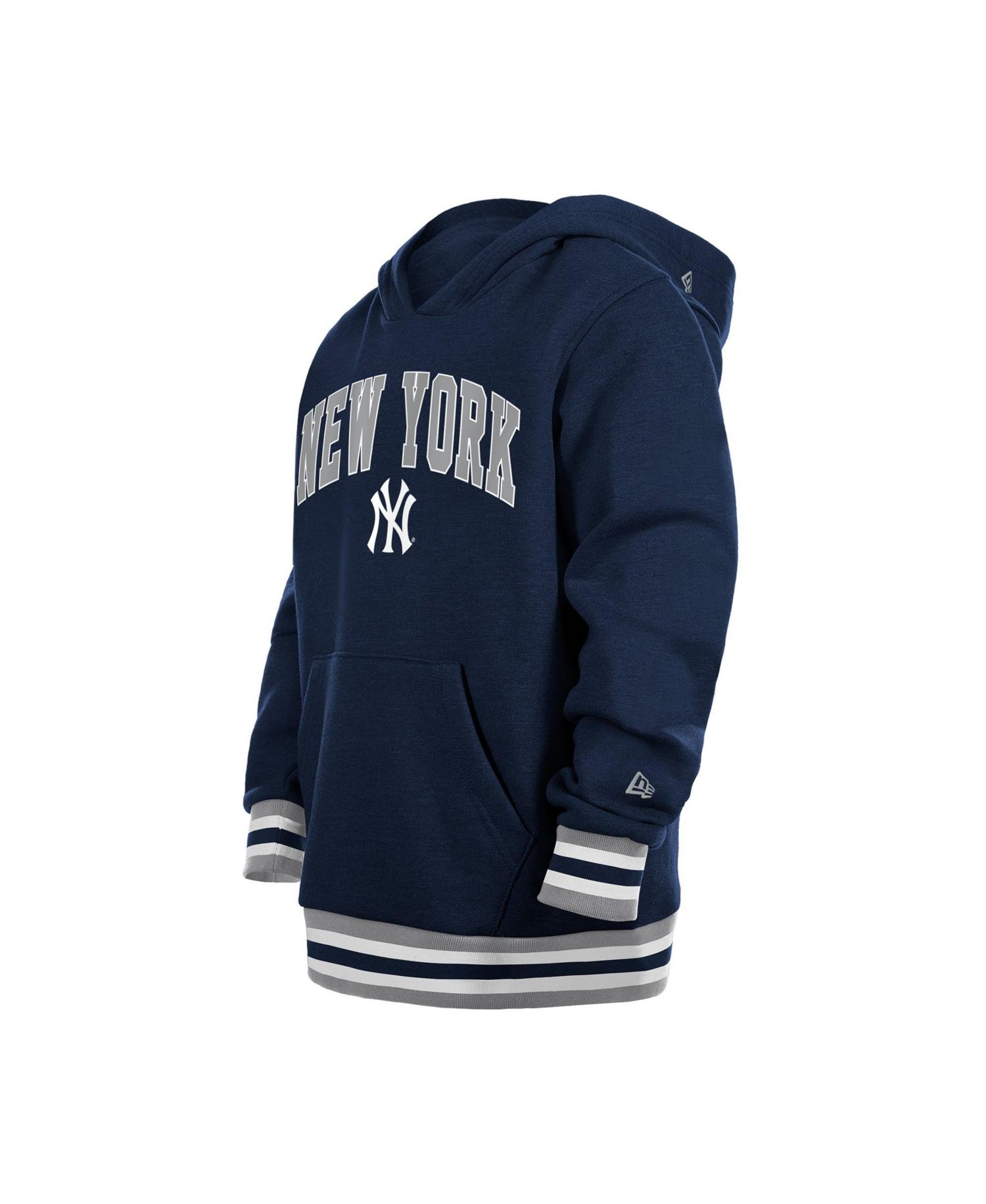 Big Boys and Girls Navy New York Yankees Knit Trim Pullover Hoodie