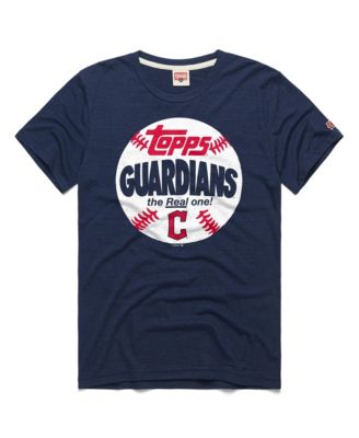 Men's Cleveland Guardians MLB x Topps Baseball The Real One Tri-Blend Classic-Fit T-Shirt