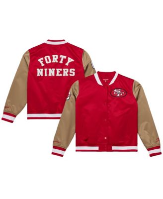 Women's Scarlet/Gold San Francisco 49ers 80th Anniversary Satin Full-Snap Jacket