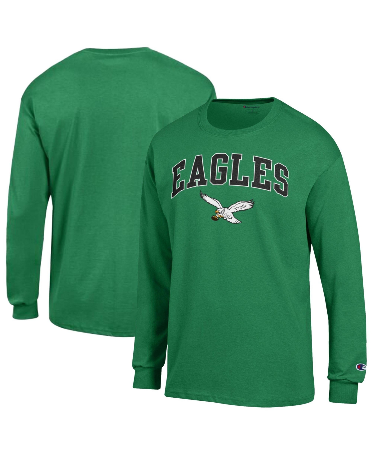 Champion Men's Kelly Green Philadelphia Eagles Arch Over Logo Long Sleeve T-Shirt - Kelly Green
