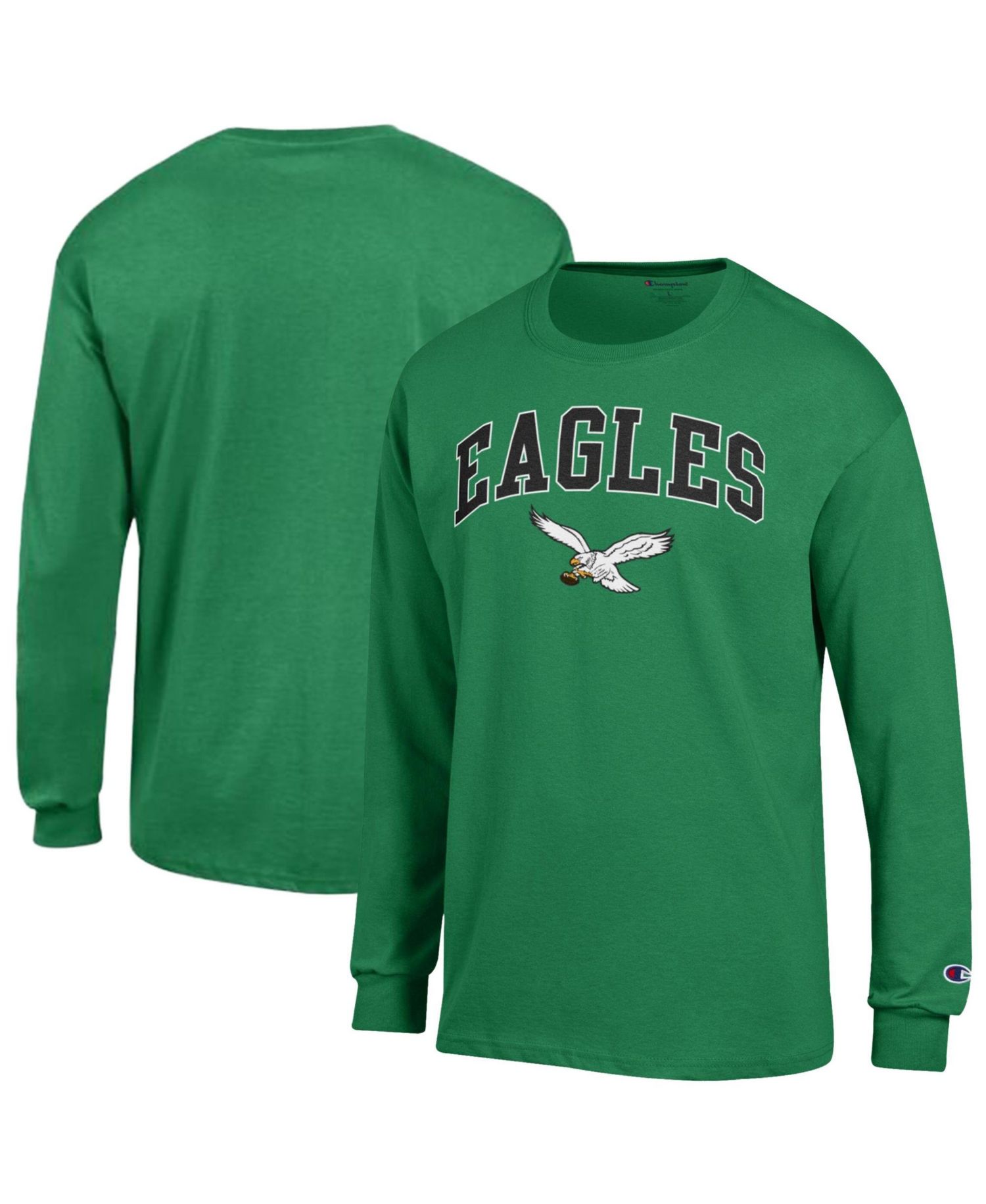 Men's Kelly Green Philadelphia Eagles Arch Over Logo Long Sleeve T-Shirt
