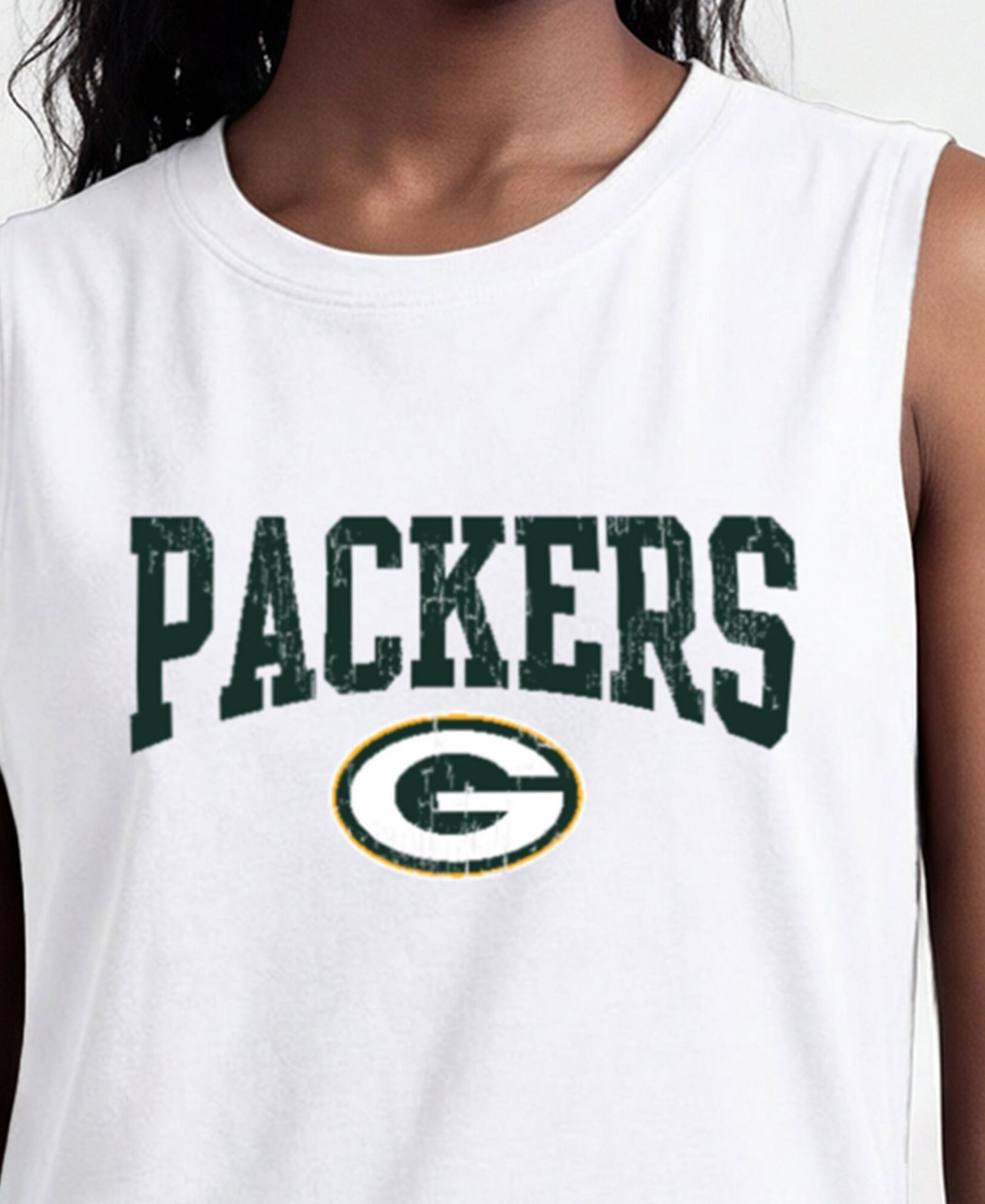 Women's Green Bay Packers Sleeveless Distressed Muscle Tank Top